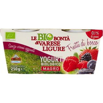 Yogurt magro ai frutti di bosco LE BIO BONTÀ DI VARESE LIGURE 2 X 125 G