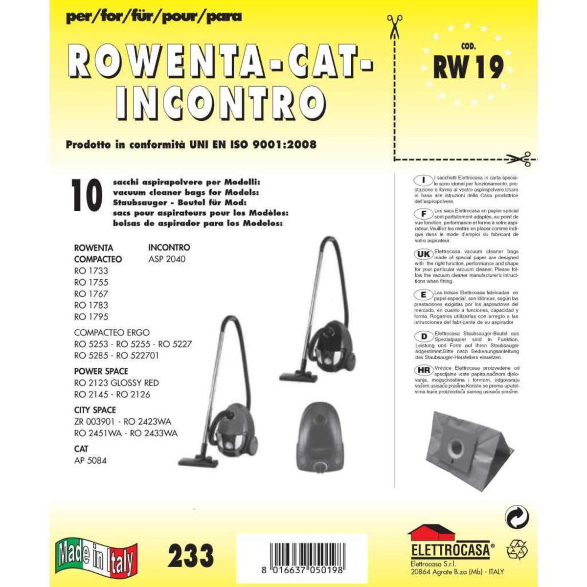 Sacchetto Carta Per La Polvere X Rw Elettrocasa Pz Coop Shop