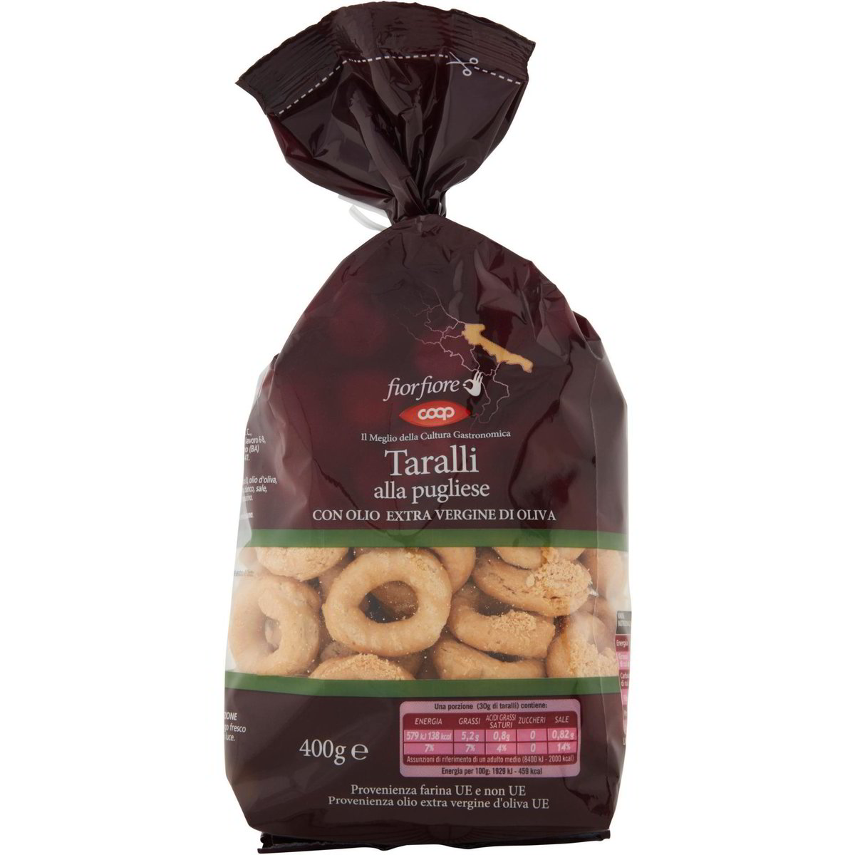 Taralli Pugliesi Con Olio Extravergine D Oliva COOP FIOR FIORE 400 G