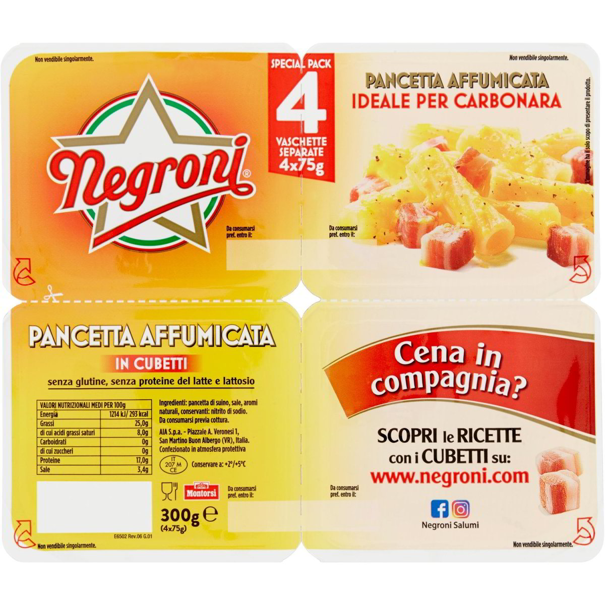 Pancetta Affumicata A Cubetti Negroni X G Coop Shop