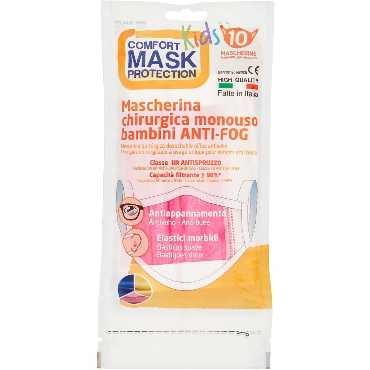 Mascherina Chirurgica Monouso Bambini Anti Fog X Comfort Mask