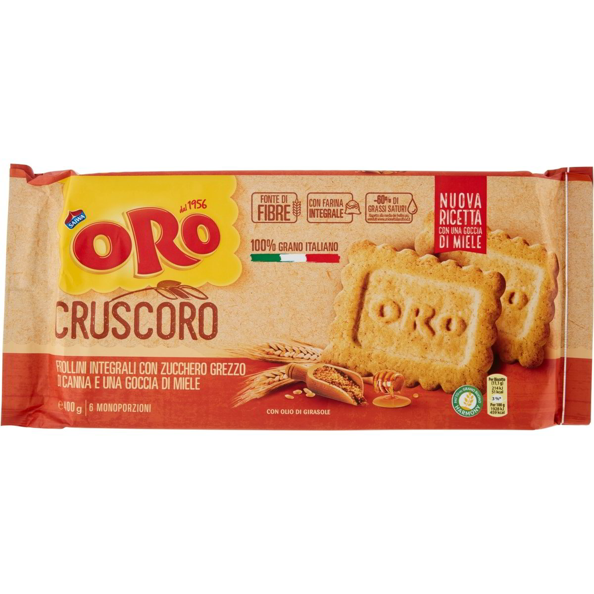 Biscotti Integrali Con Zucchero Di Canna E Miele Oro Saiwa G Coop