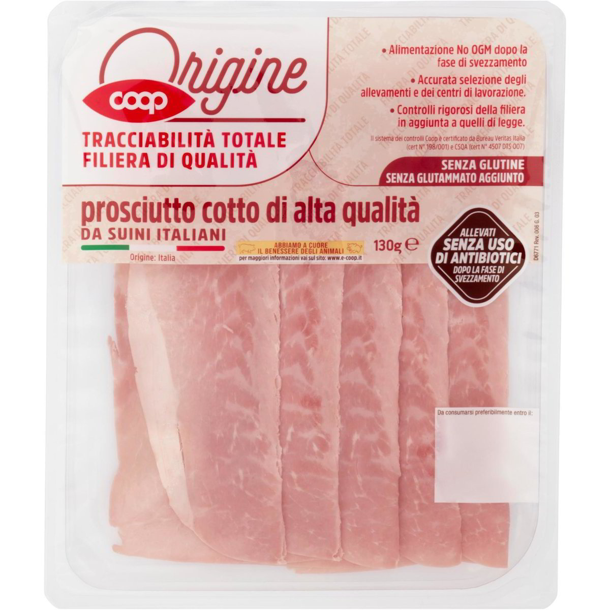 Prosciutto cotto alta qualità COOP ORIGINE 130 G Coop Shop