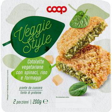 Cotolette Vegetariane Con Spinaci Riso Formaggi COOP 200 G Coop Shop