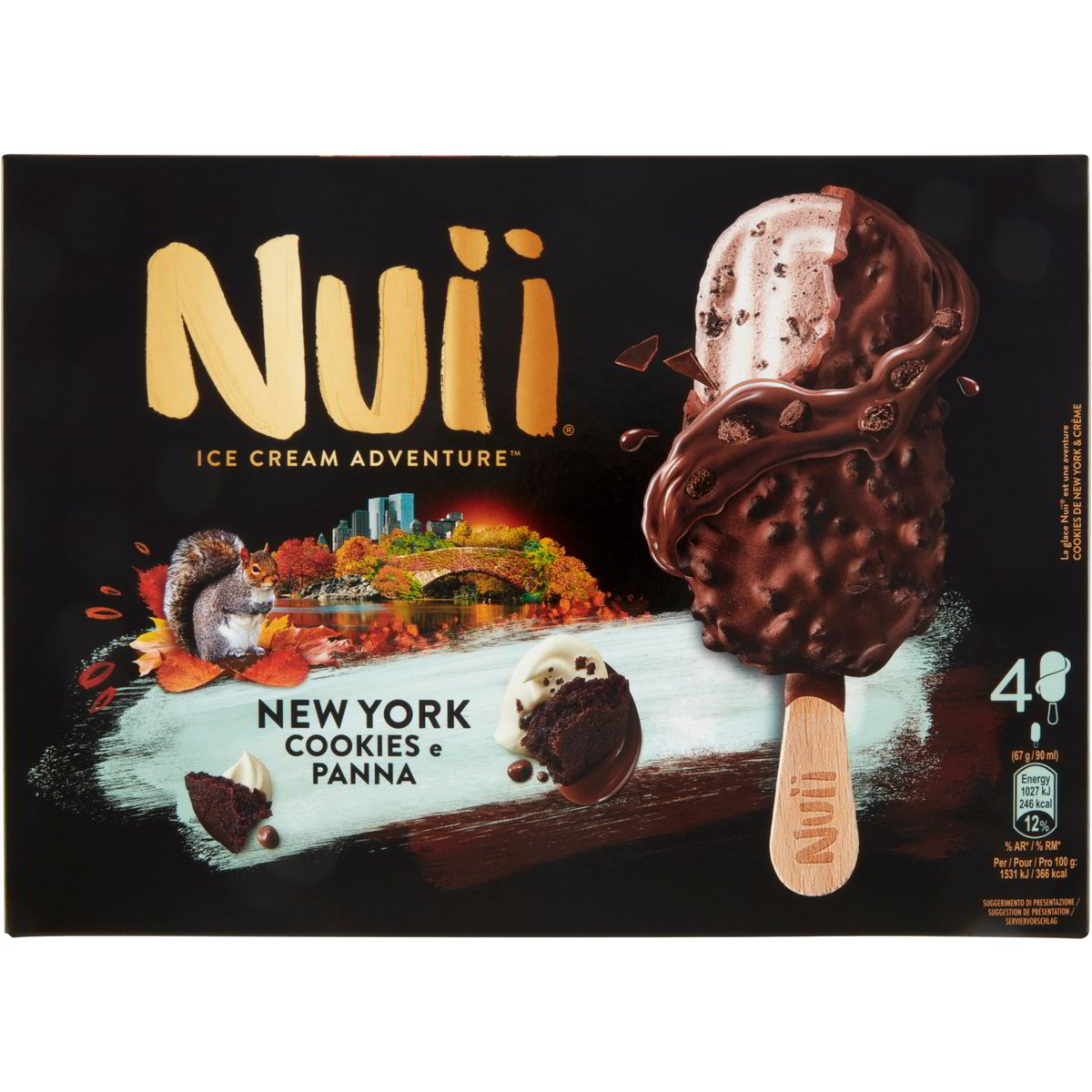 Gelato Stecco New York Cookies E Panna NUII 4 X 67 G Coop Shop