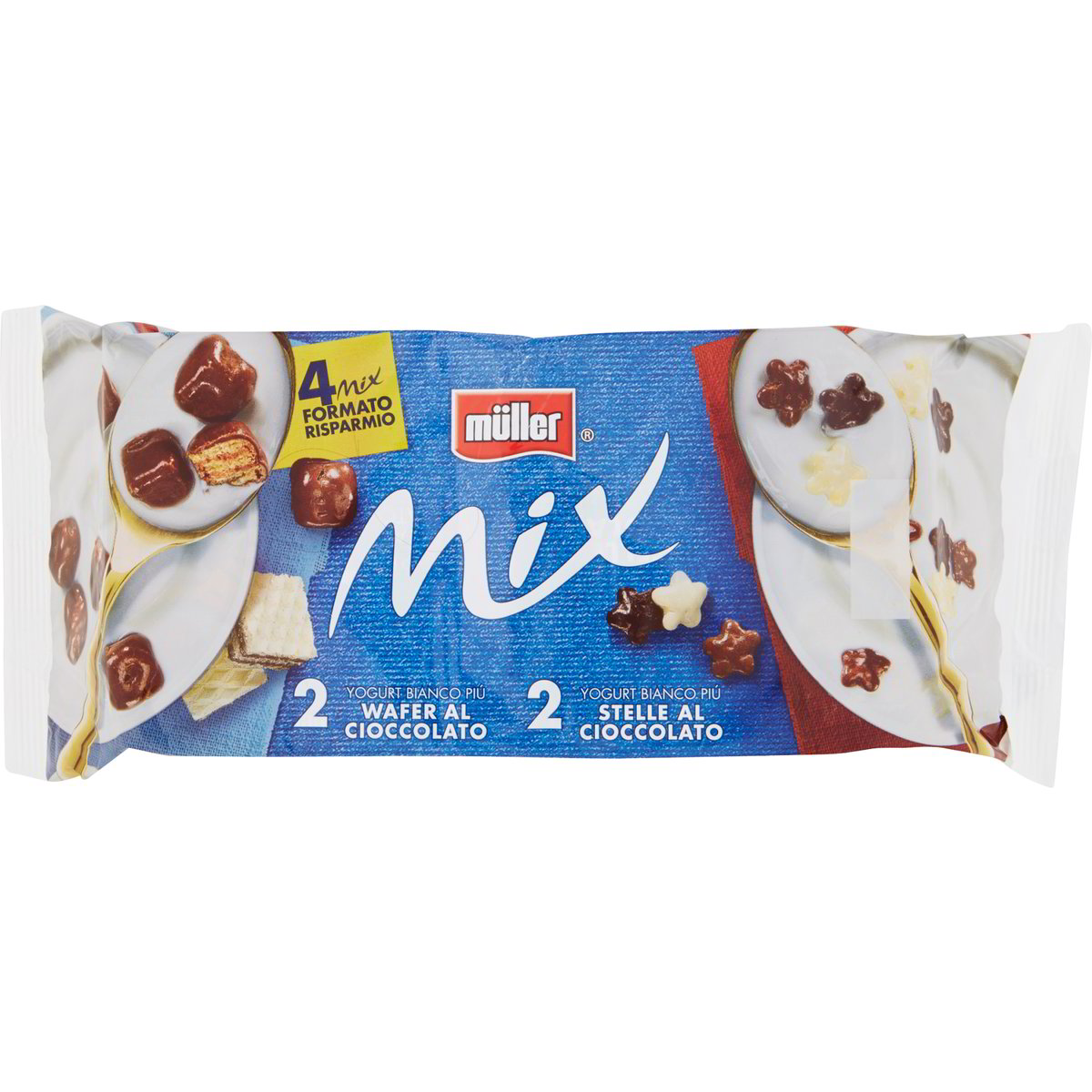 Yogurt mix bianco più con wafer al cioccolato MULLER 4 X 150 G Coop Shop