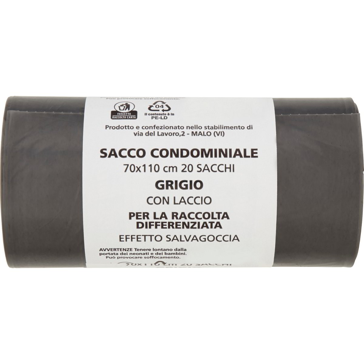 Sacchi Spazzatura Differenziata Grigio 70x110 X20 SACME 1 PZ Coop Shop