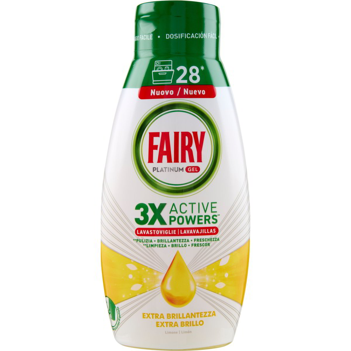 Detersivo Lavastoviglie Gel Platinum Limoni X28 FAIRY 504 ML Coop Shop