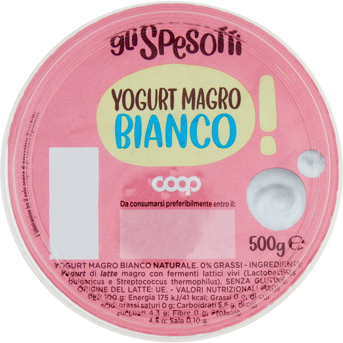 Yogurt Magro Grassi Bianco Coop Gli Spesotti G Coop Shop