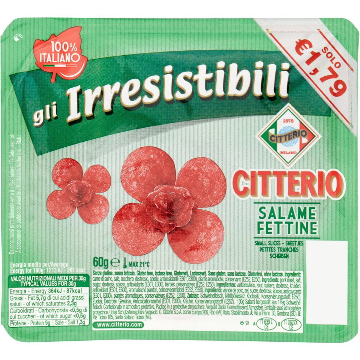 Salame Gli Irresistibili CITTERIO 60 G - Coop Shop