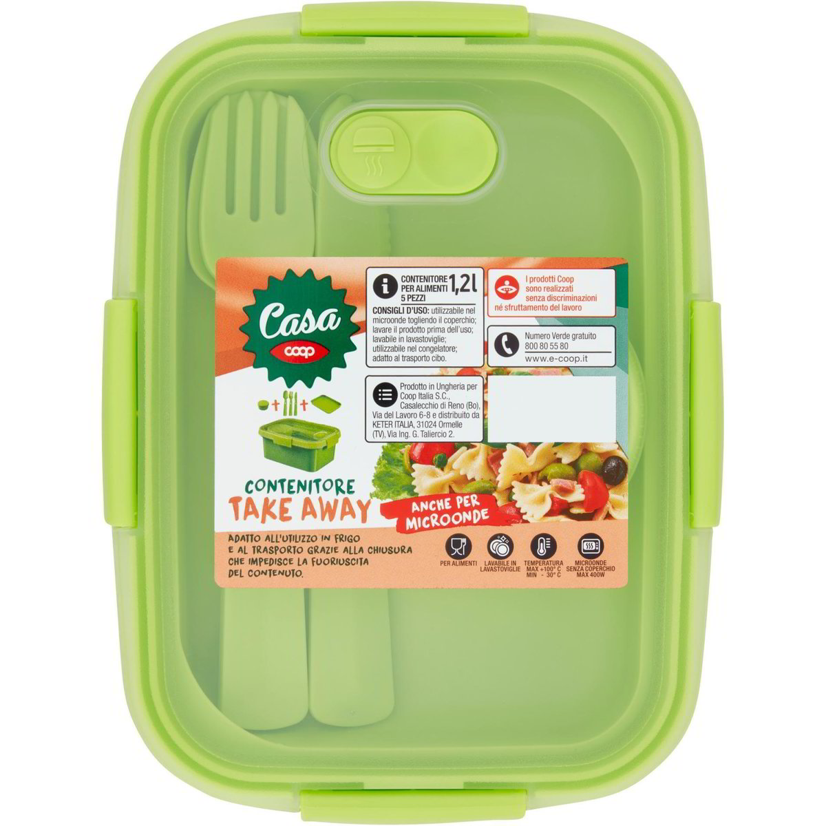 Contenitore take away rettangolare con alette 1,4l COOP - CASA 1 PZ - Coop  Shop