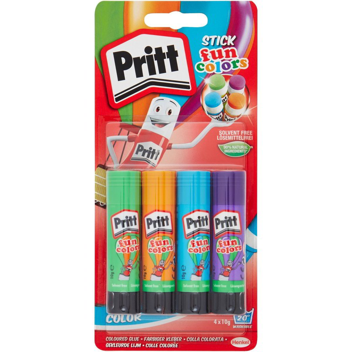 Colle Stick colorate fun colors PRITT 4 x 10 G - Coop Shop