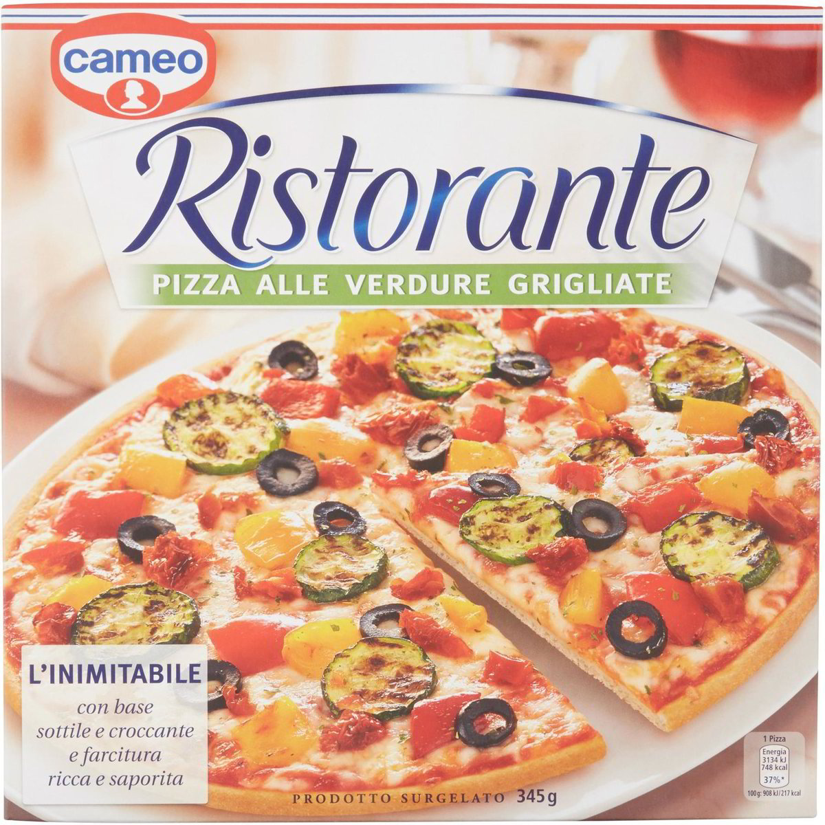 Pizza Vegetale Surgelata Senza Lattosio con Verdure Grigliate