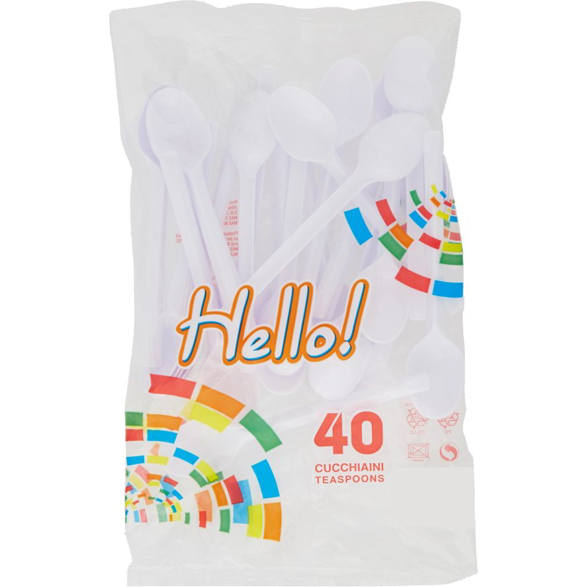 Cucchiaini da caffè in plastica bianca x40 HELLO 1 PZ - Coop Shop