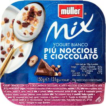 Yogurt intero bianco mix con nocciole e cioccolato MULLER 150 G - Coop Shop