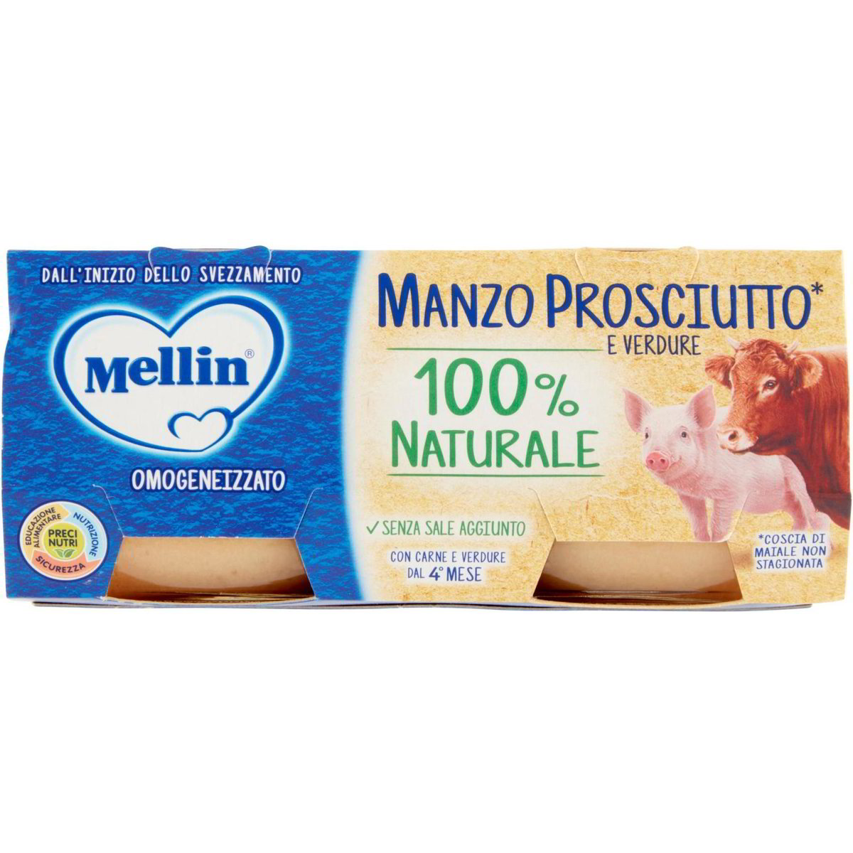 Omogeneizzato manzo e prosciutto con verdure MELLIN 2 X 80 G - Coop Shop