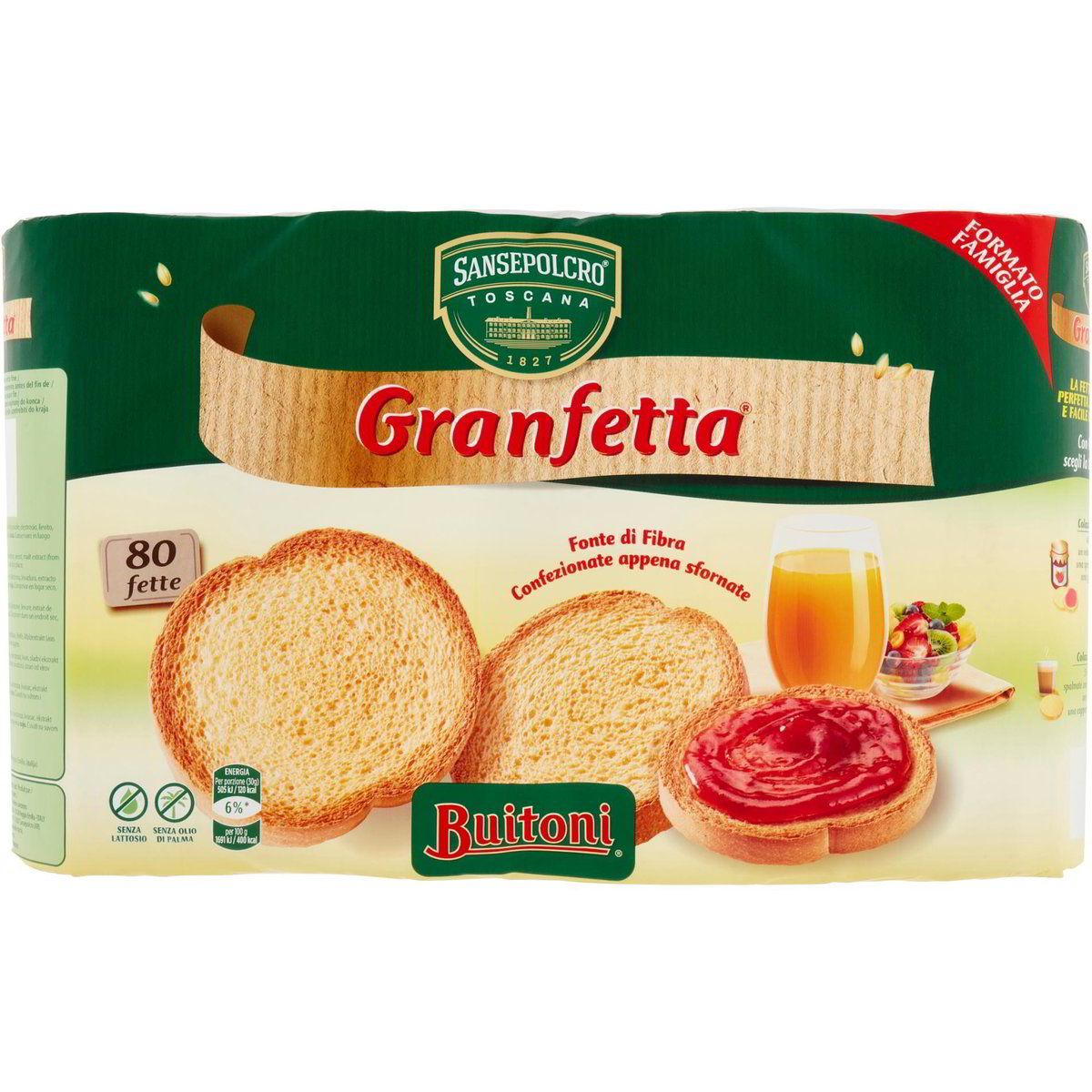 Fette biscottate granfette integrali monoporzione BUITONI 240 G