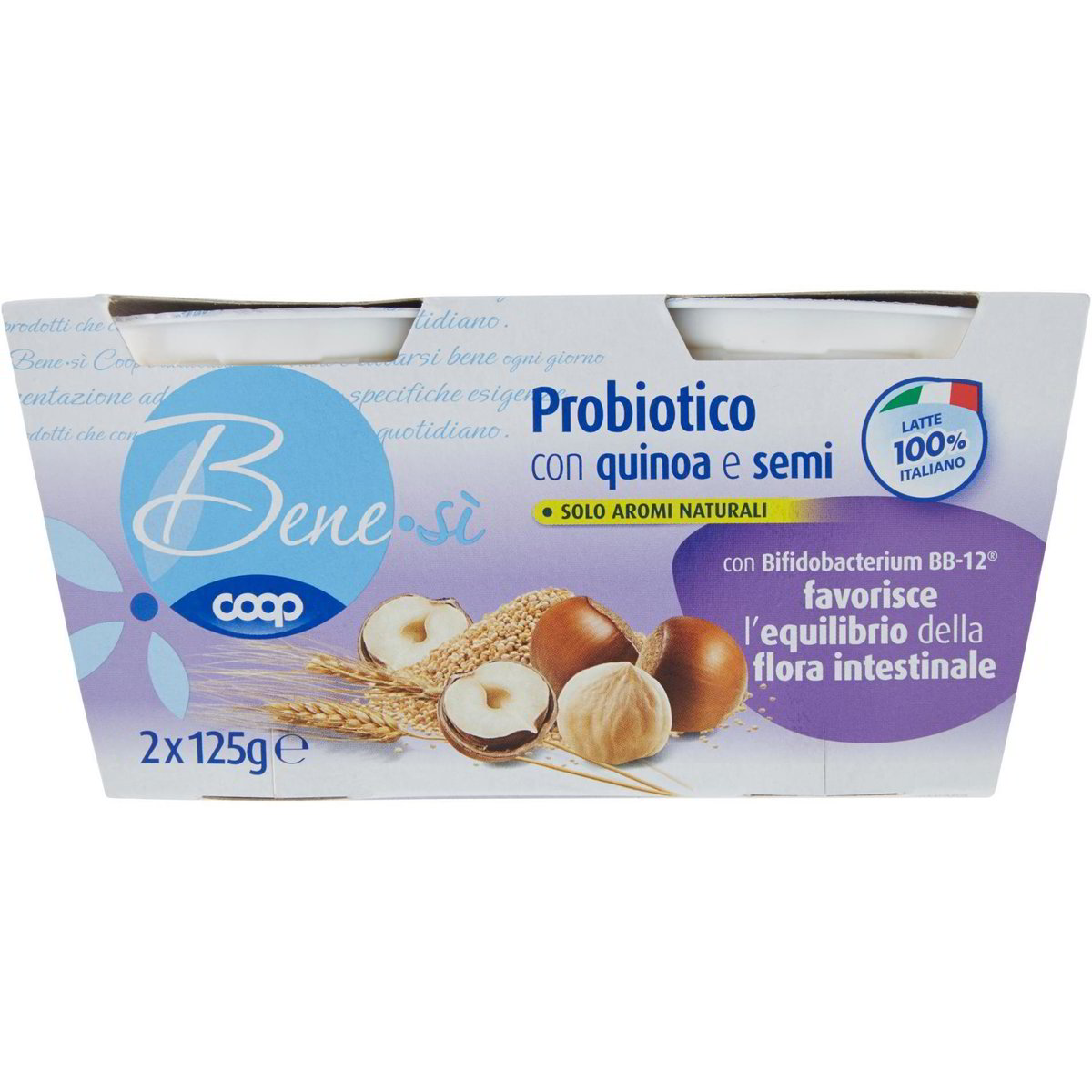Yogurt probiotico con quinoa e semi COOP - BENE SI' 2 X 125 G - Coop Shop