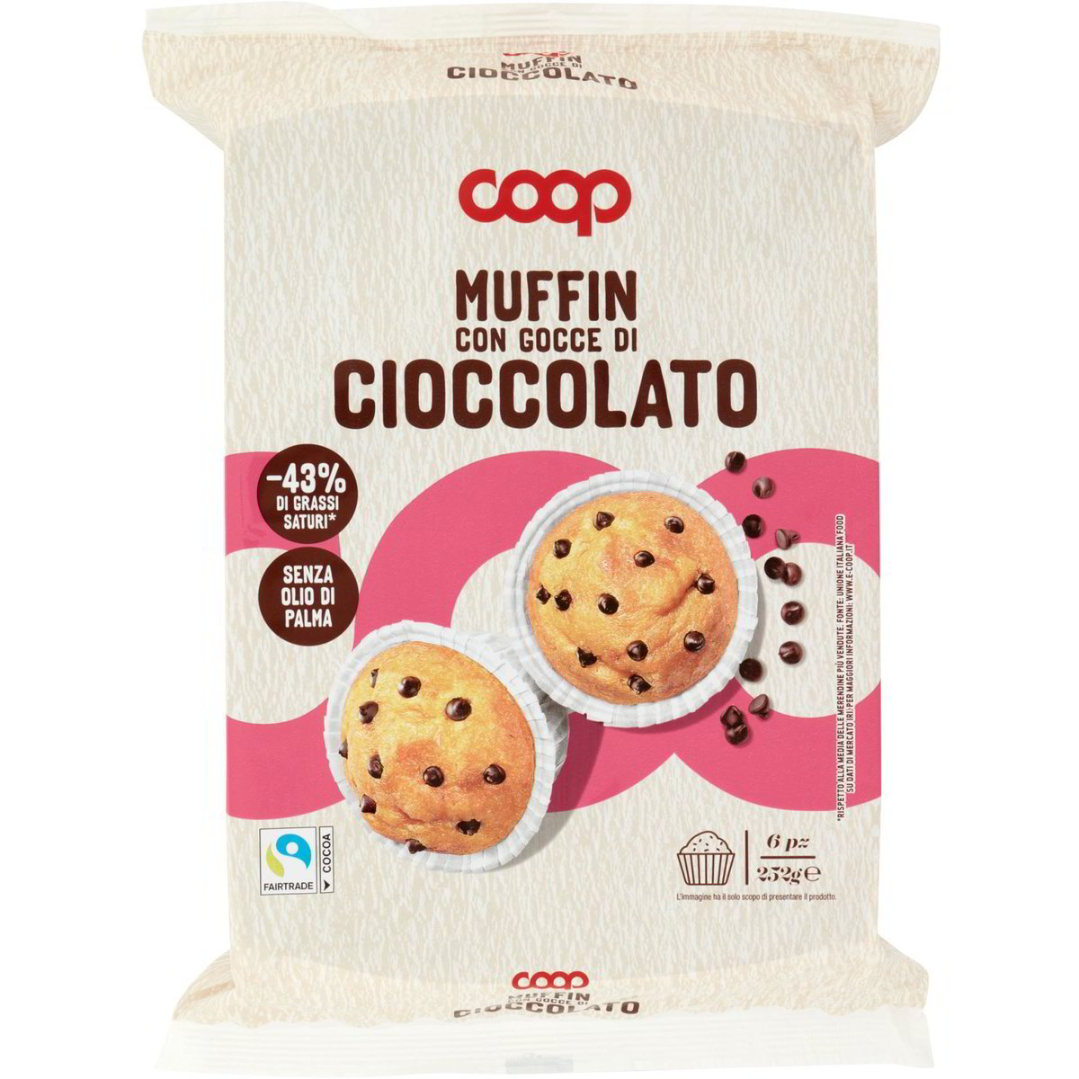 Muffin classico con gocce di cioccolato COOP 252 G - Coop Shop