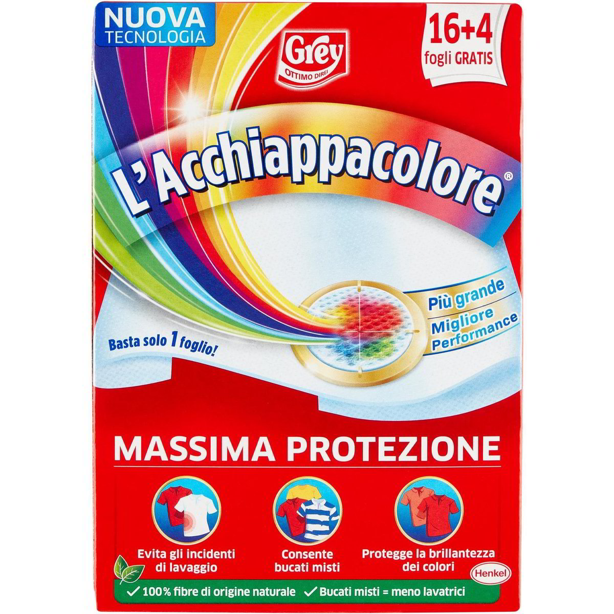 Additivo lavatrice l'acchiappacolore 80 fogli GREY 1 PZ - Coop Shop