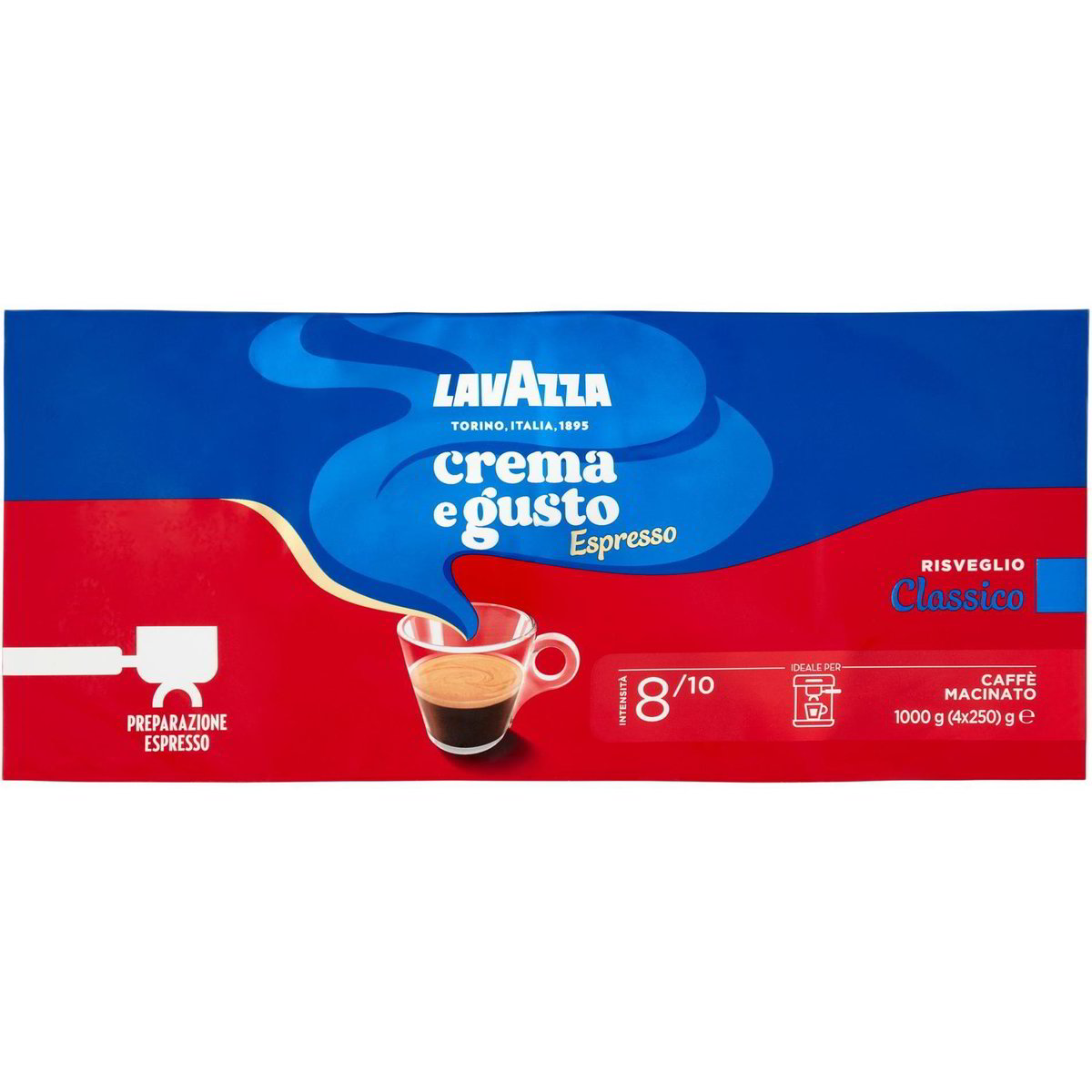 Caffè Macinato Crema E Gusto Risveglio Classico LAVAZZA 4 X 250 G ...