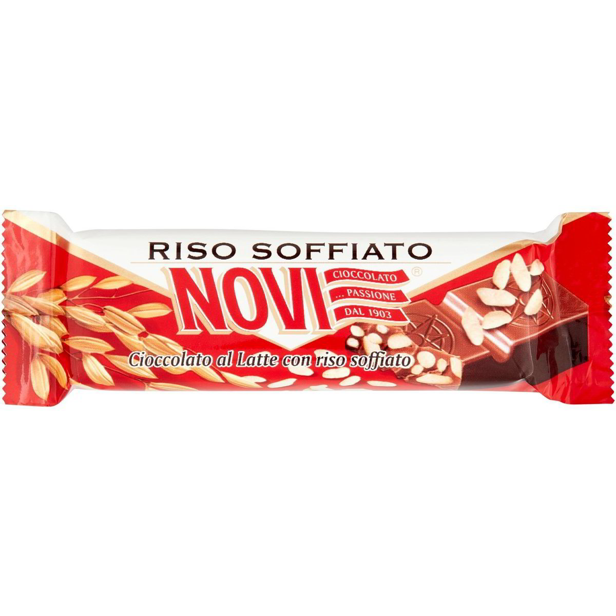 Barretta Cioccolato al Latte finissimo Novi con Riso Soffiato 21g