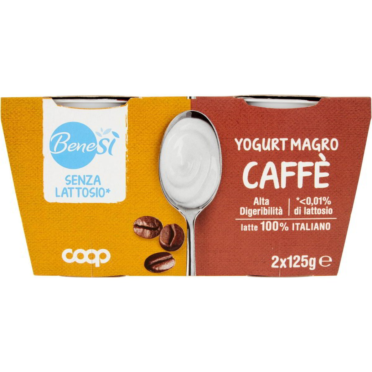 Yogurt delattosato al caffè alta digeribilità COOP - BENE SI' 2 X 125 G -  Coop Shop