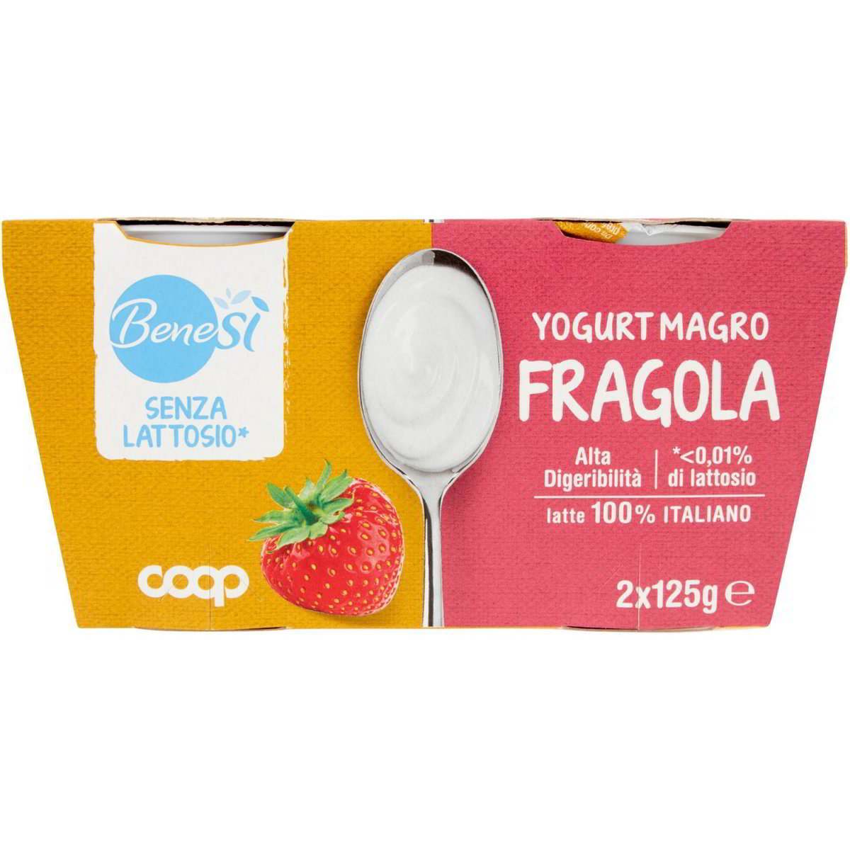 Yogurt delattosato alla fragola alta digeribilità COOP - BENE SI' 2 X 125 G  - Coop Shop