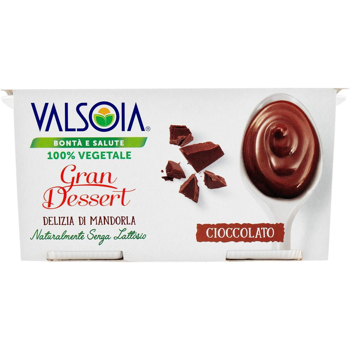 Dessert di mandorla e cioccolato bontà e salute VALSOIA 2 X 115 G