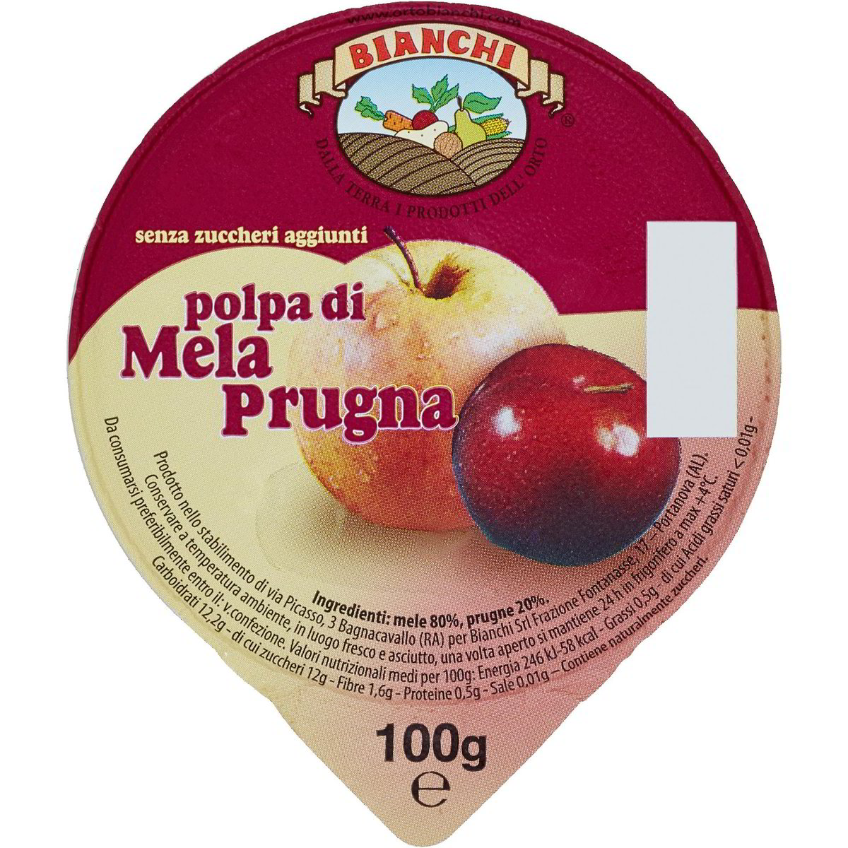 Polpa di frutta mele e prugne BIANCHI 100 G - Coop Shop