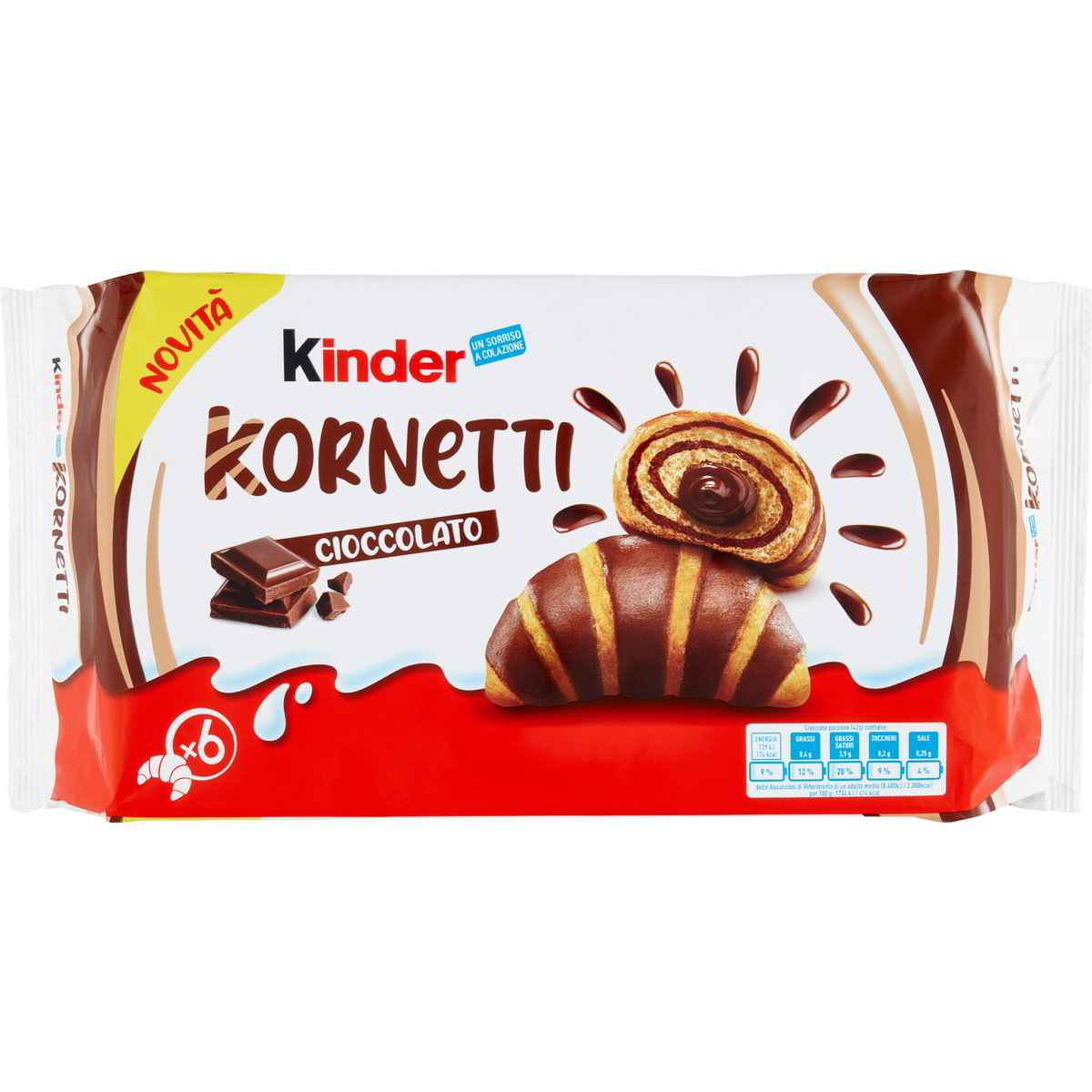 Cornetti al cioccolato kinder x6 FERRERO 252 G - Coop Shop