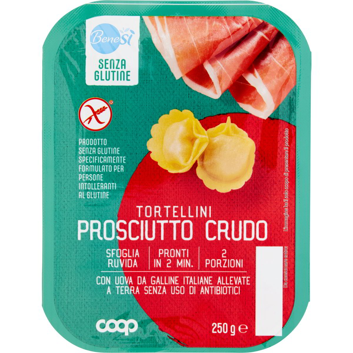 Tortellini con prosciutto crudo COOP - BENE SI' 250 G - Coop Shop