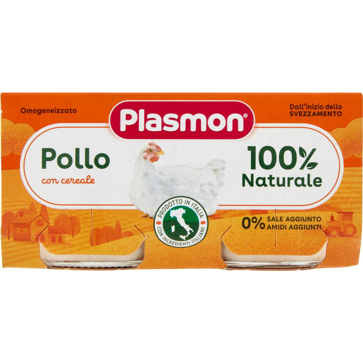 Plasmon Manzo e Pollo omogeneizzato con carne e cereale 2 x 80 g