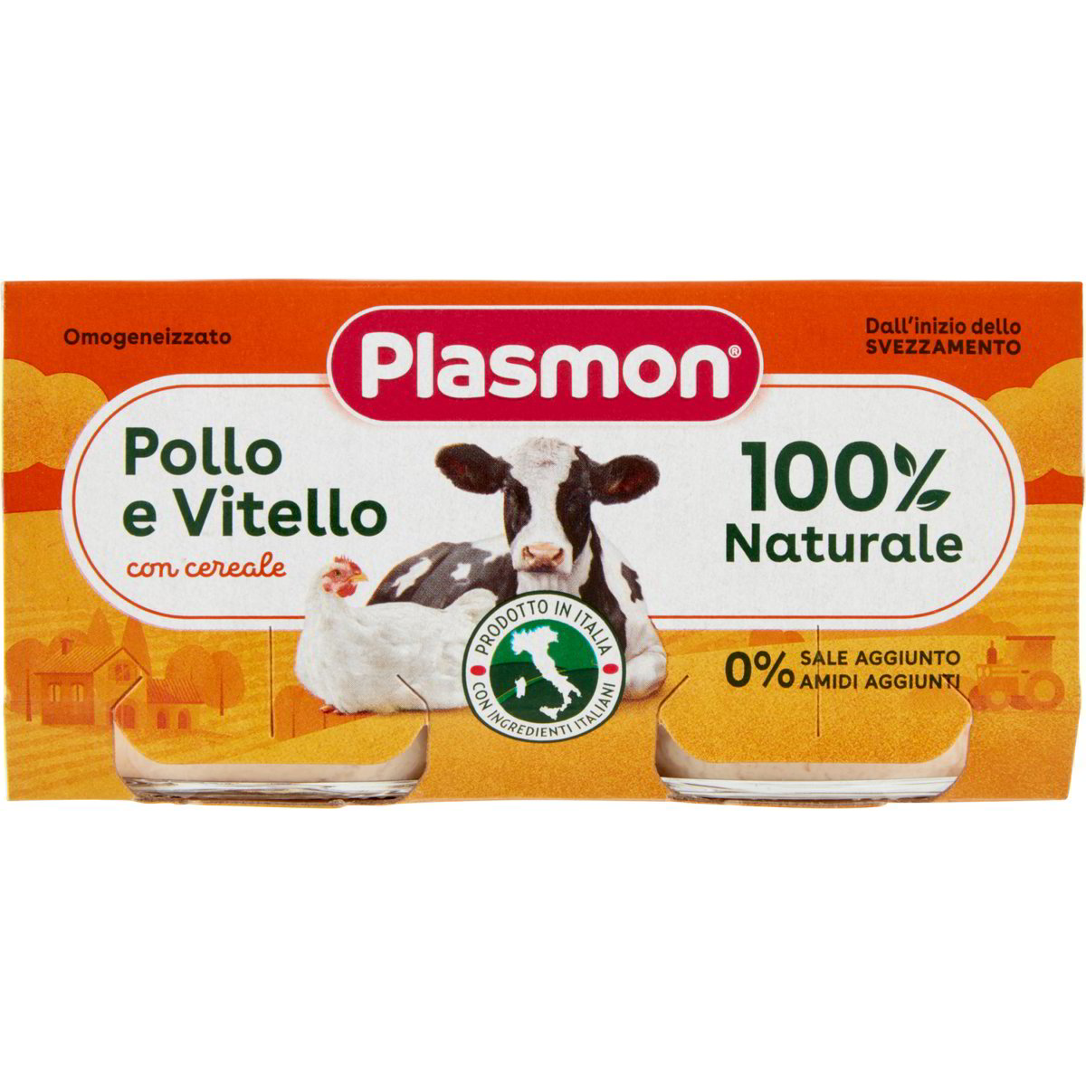 Baby Pollo E Vitello Omogeneizzato Biologico Con Carne 2 X 80 G