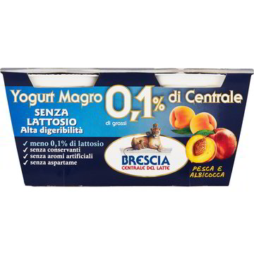 Yogurt Magro Alla Pesca E Albicocca Centrale Del Latte X G Coop