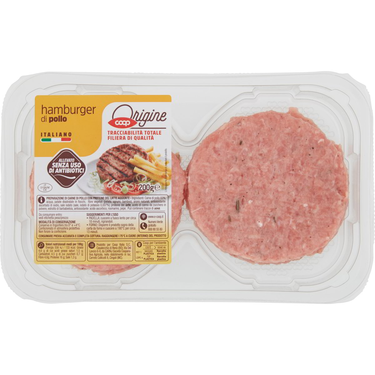 Hamburger di pollo COOP - ORIGINE 200 G - Coop Shop