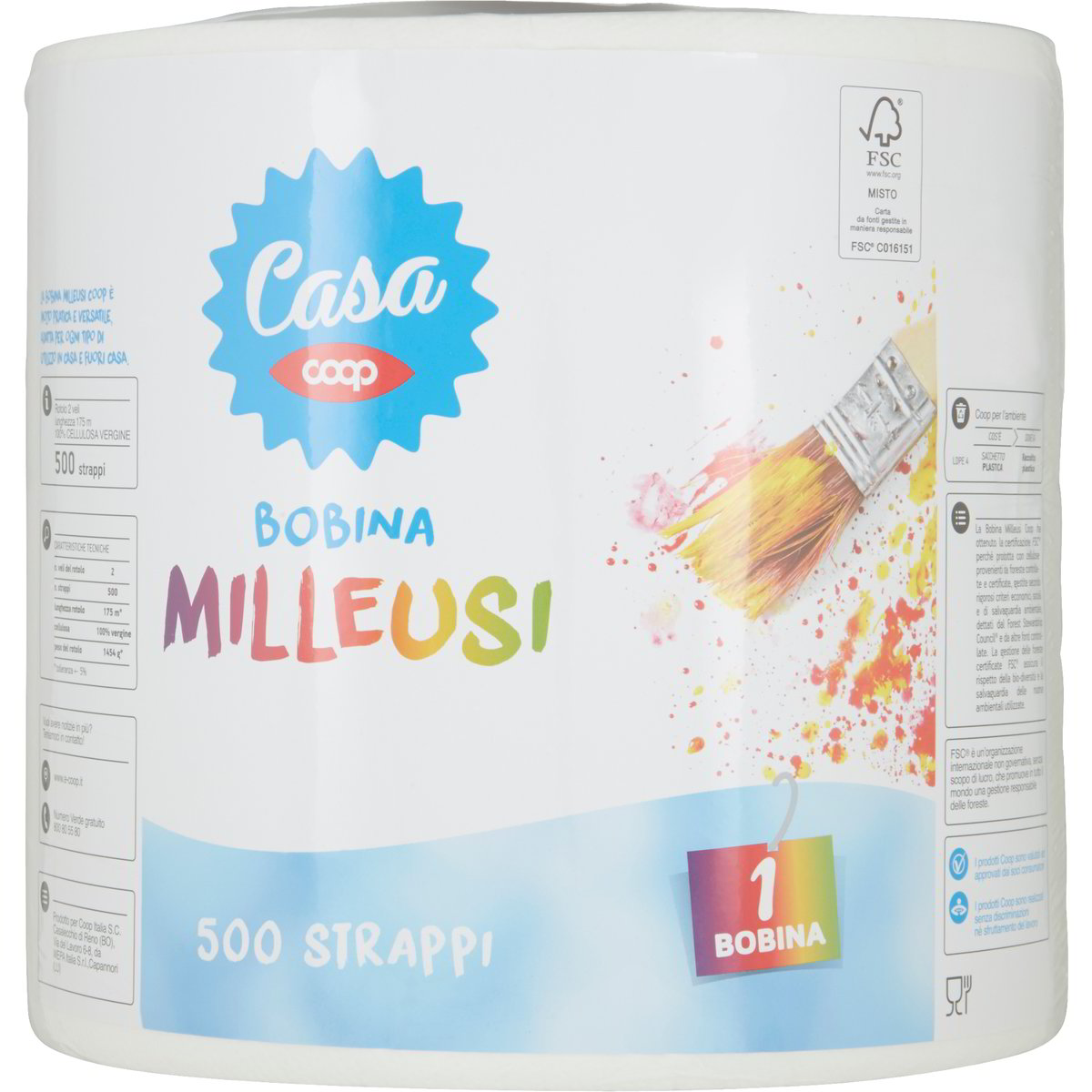 Asciugatutto bobina milleusi 500 strappi COOP - CASA 1 PZ - Coop Shop