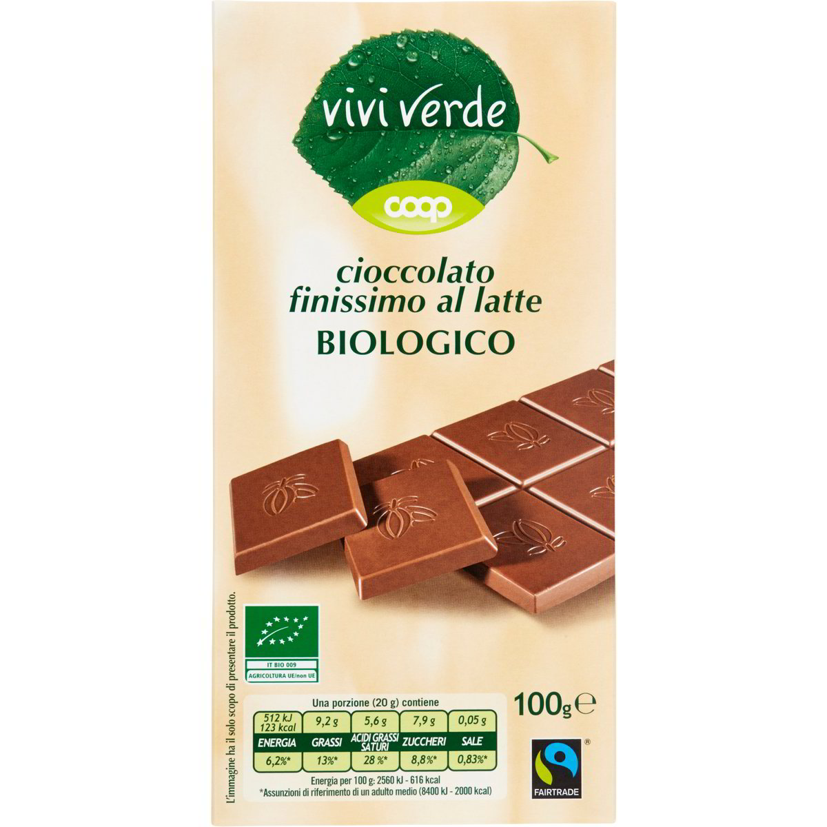 Tavoletta Cioccolato Finissimo Al Latte Coop Vivi Verde G Coop Shop