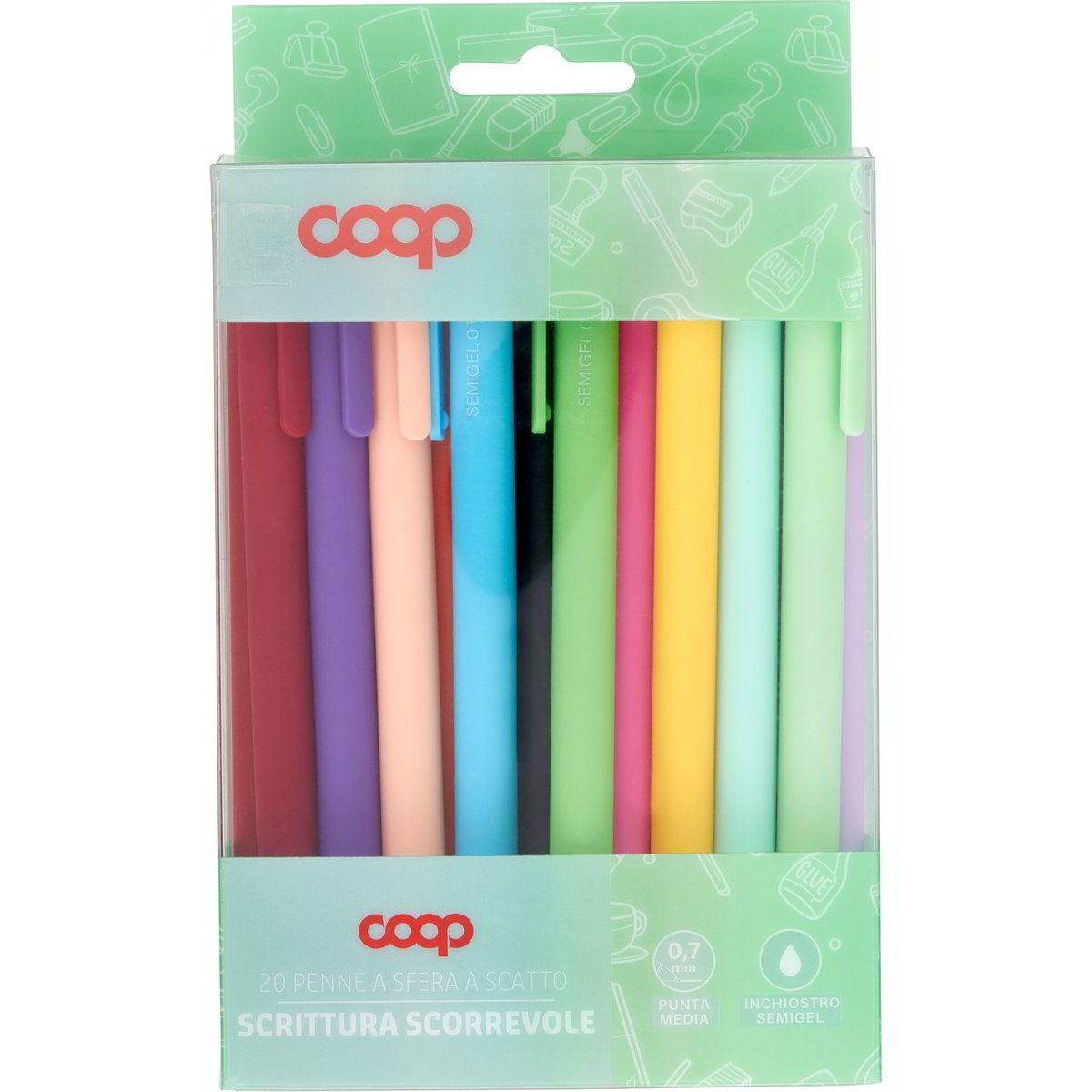 Penne a sfera scatto semigel colori assortiti x20 COOP 1 PZ - Coop Shop