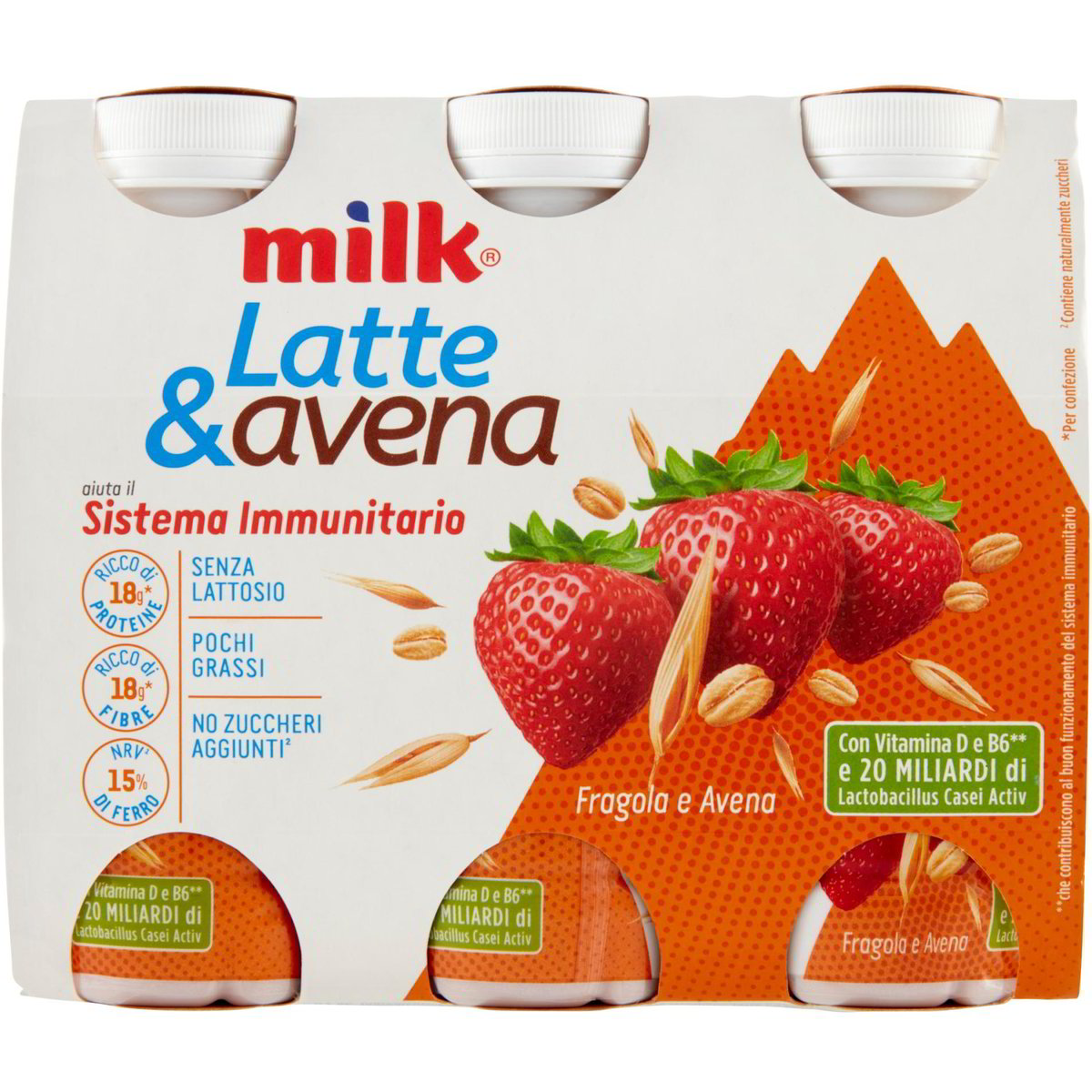 Yogurt da bere fragola e avena sistema immunitario MILK 6 X 100 G - Coop  Shop