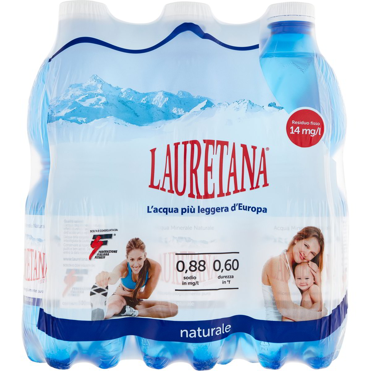 ACQUA NATURALE LAURETANA 6 bottiglie GRANDI da 1,5 l in dettaglio,  lauretana naturale