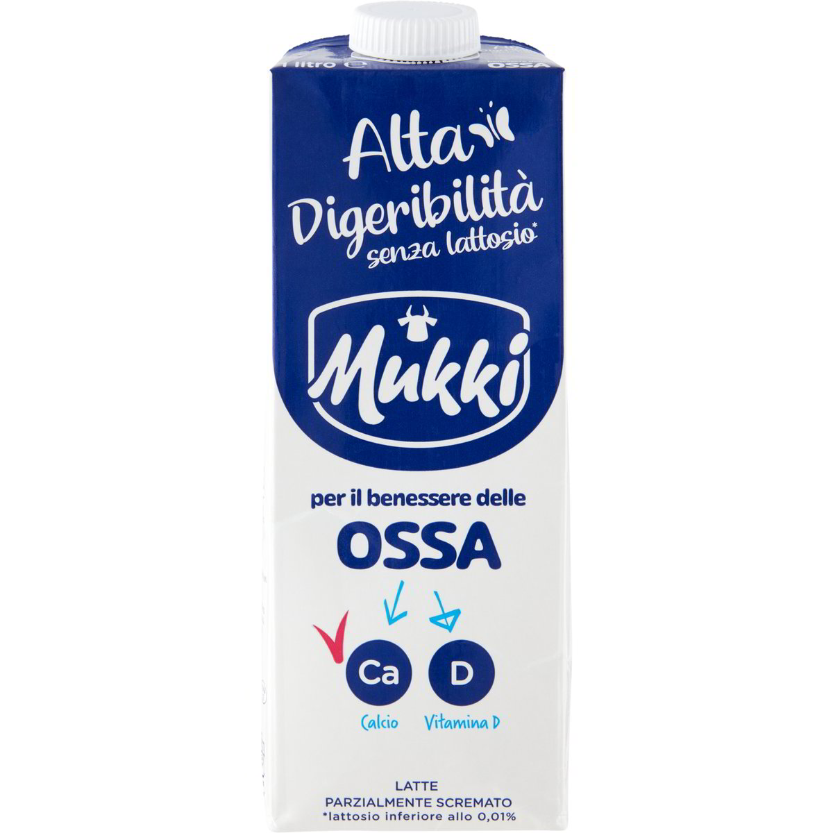 Latte uht parzialmente scremato benessere ossa MUKKI 1000 ML