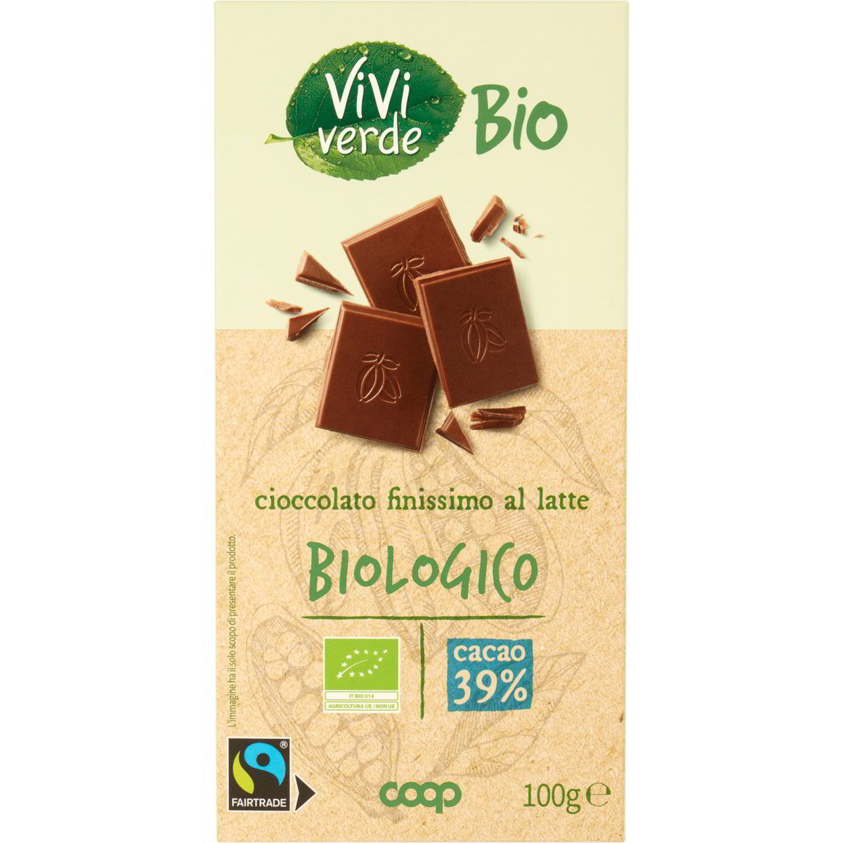 Tavoletta Cioccolato Finissimo Al Latte Coop Vivi Verde G Coop Shop