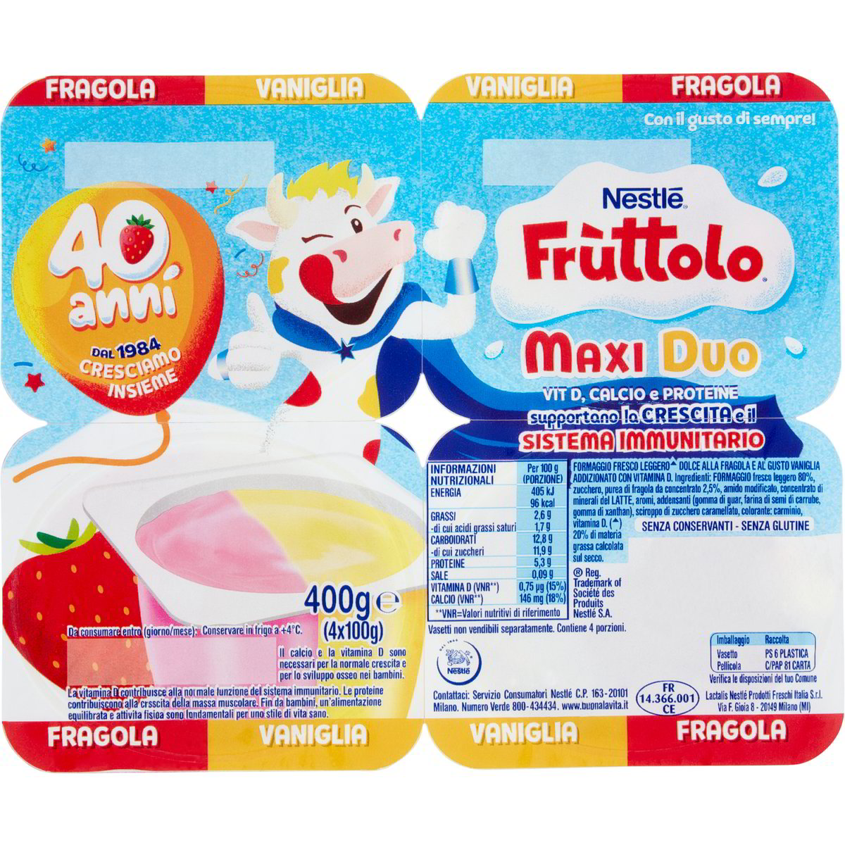 ETICHETTE YOGURT FRAGOLA PEZZI 1000 PZ